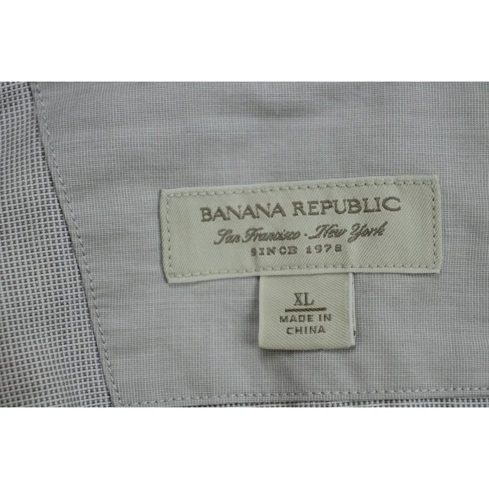 Banana Republic Shirt Mens XL Plaid 100% Cotton Classic Fit Button-Down